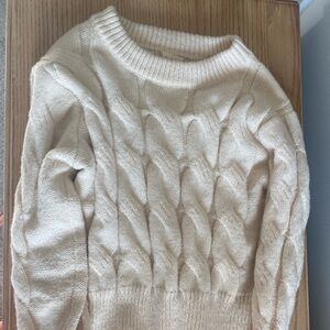 Altard State Cable Knit Cream Sweater